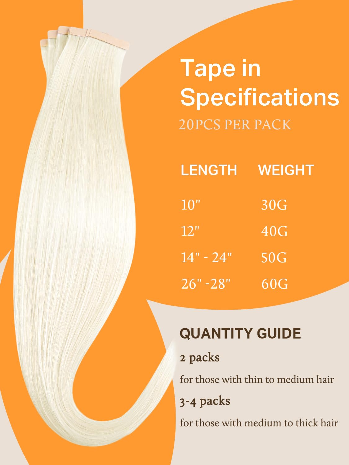 DOORES Tape in Hair Extensions displayed in popular colours