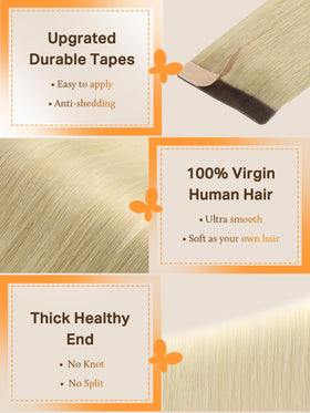 DOORES Tape in Hair Extensions displayed in various colours