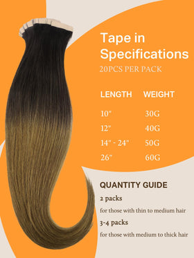 DOORES Tape in Hair Extensions displayed in various colours