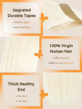 DOORES Tape in Hair Extensions displayed in various popular colours