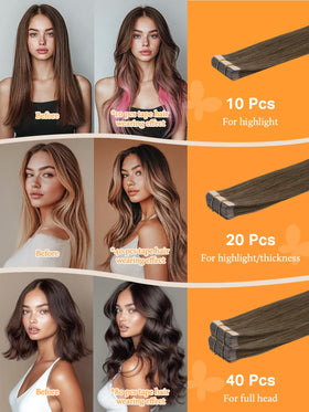 DOORES Tape in Hair Extensions displayed on a model