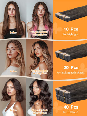 DOORES Tape in Hair Extensions displayed on a model
