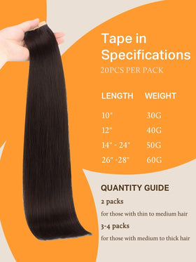 DOORES Tape In Hair Extensions displayed with colour match options