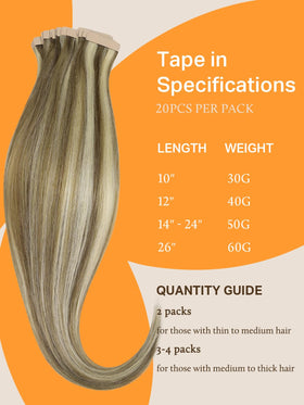 DOORES Tape in Hair Extensions displayed with colour options