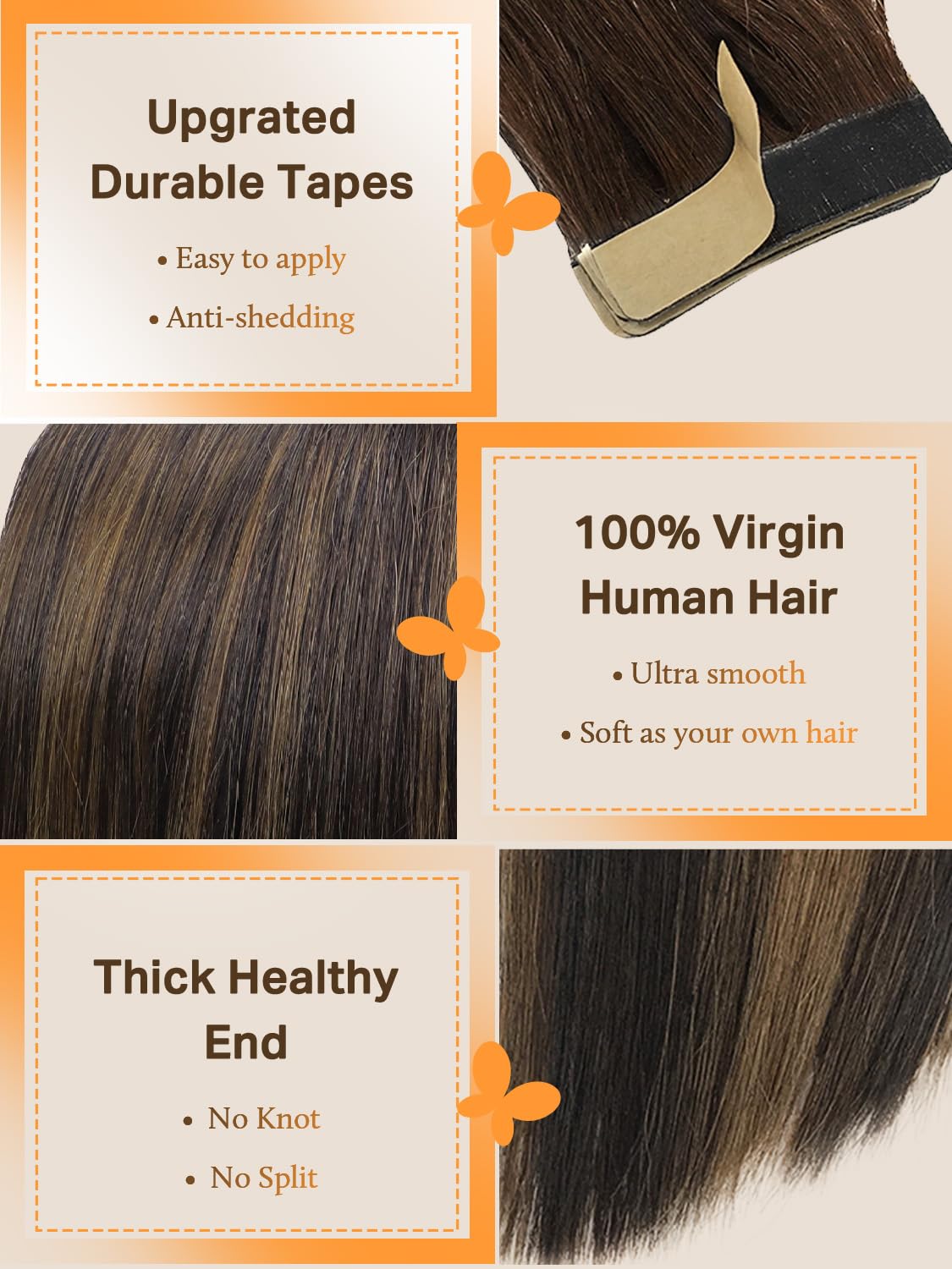 DOORES Tape In Hair Extensions displayed with packaging