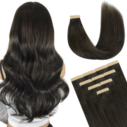 DOORES Tape in Hair Extensions front view showing 10 pcs