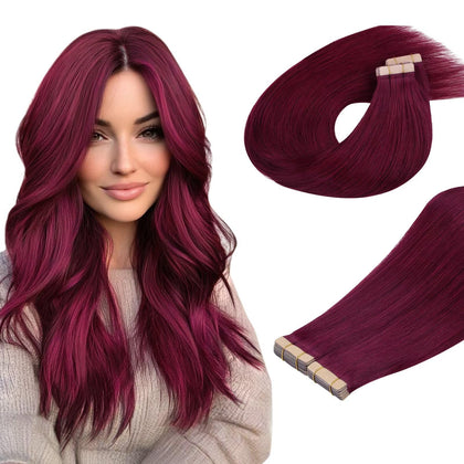 DOORES Tape in Hair Extensions front view showing 20 pieces