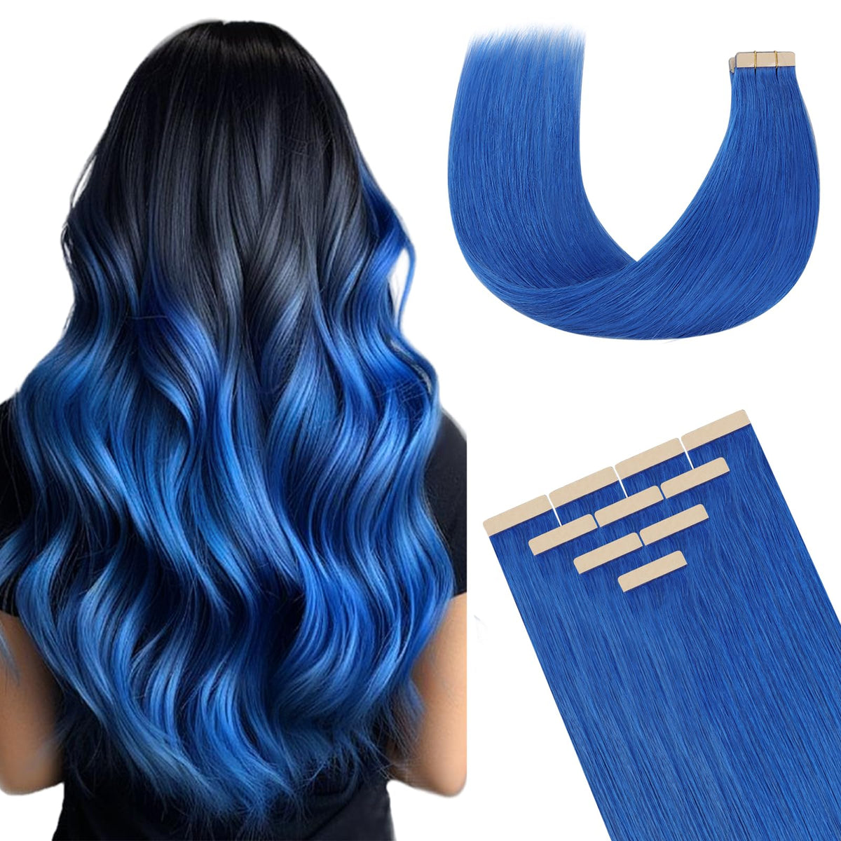 DOORES Tape In Hair Extensions front view showing natural blend