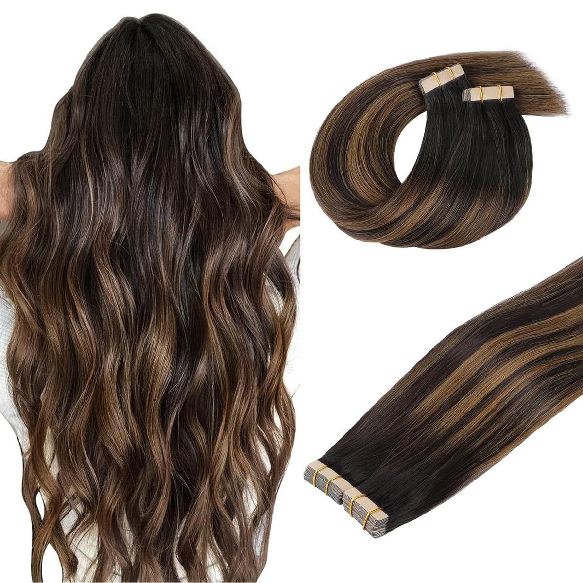 DOORES Tape In Hair Extensions front view showing packaging