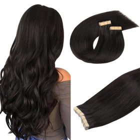 DOORES Tape in Hair Extensions front view with natural shine