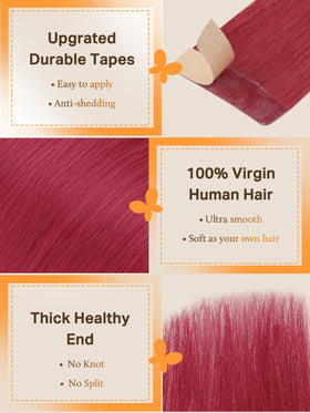 DOORES Tape In Hair Extensions Human Hair close-up of tape