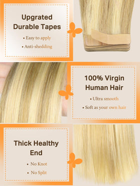 DOORES Tape in Hair Extensions in balayage colour