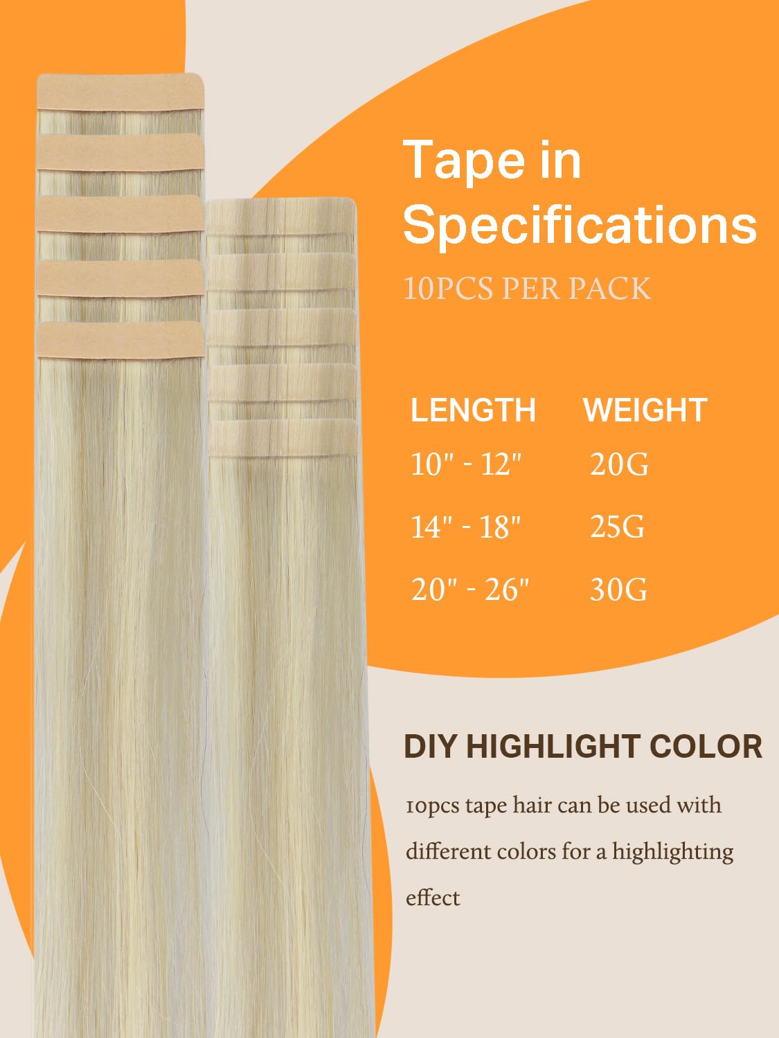 DOORES Tape in Hair Extensions in balayage colour