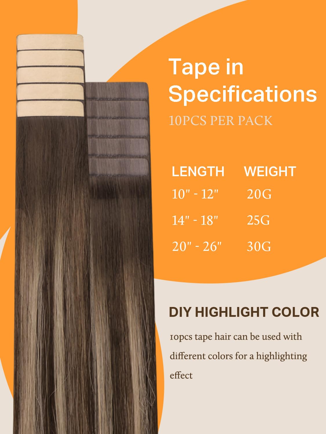 DOORES Tape in Hair Extensions in balayage colour