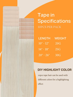 DOORES Tape In Hair Extensions in balayage colour
