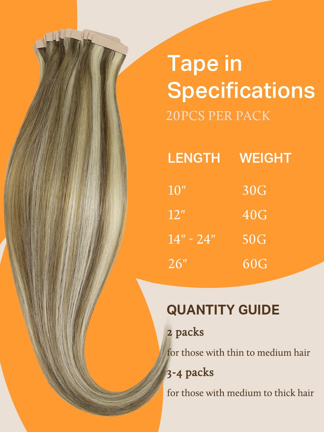 DOORES Tape in Hair Extensions in balayage colour