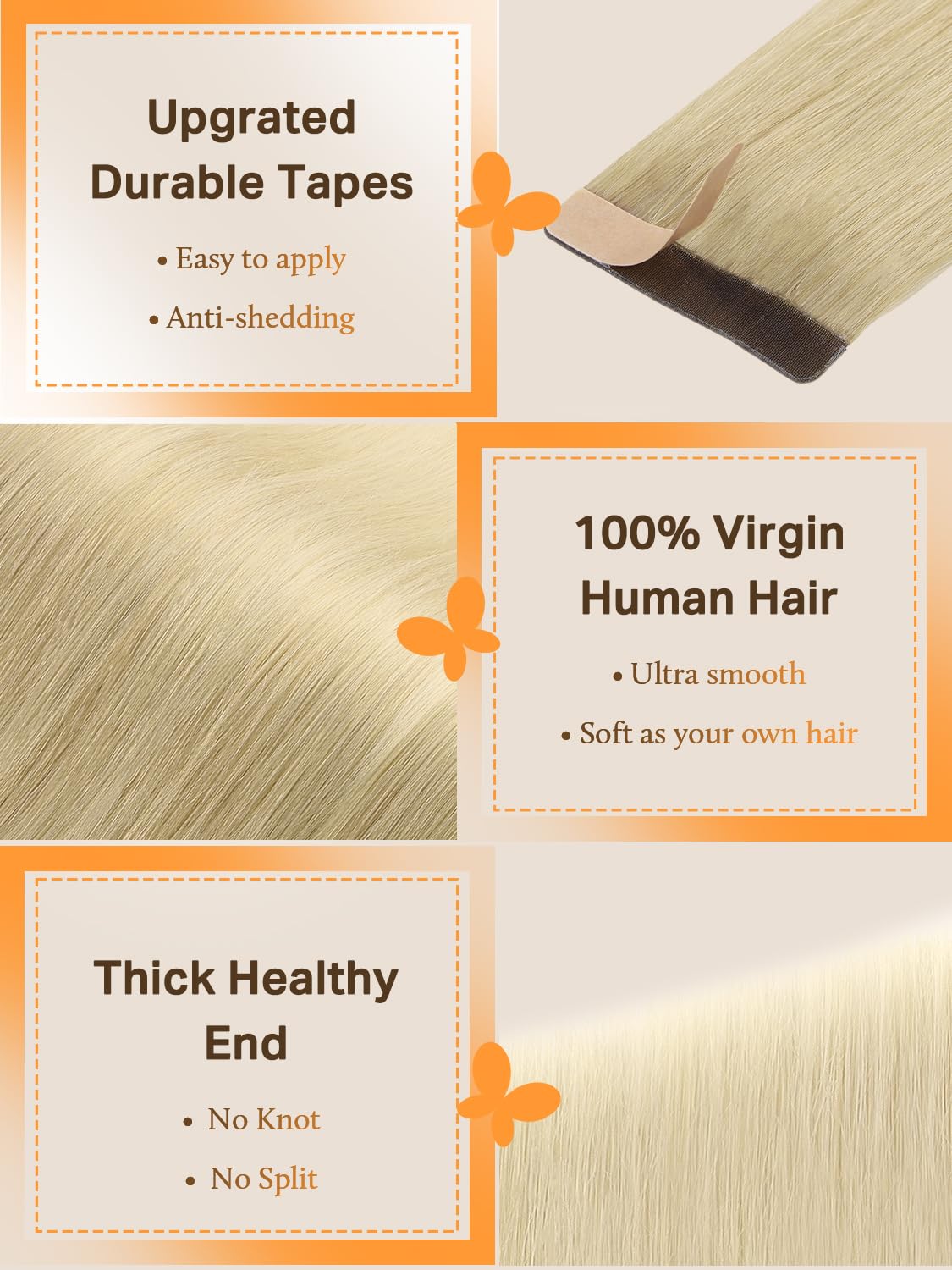DOORES Tape in Hair Extensions in popular balayage colour