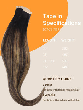 DOORES Tape in Hair Extensions in popular balayage colour