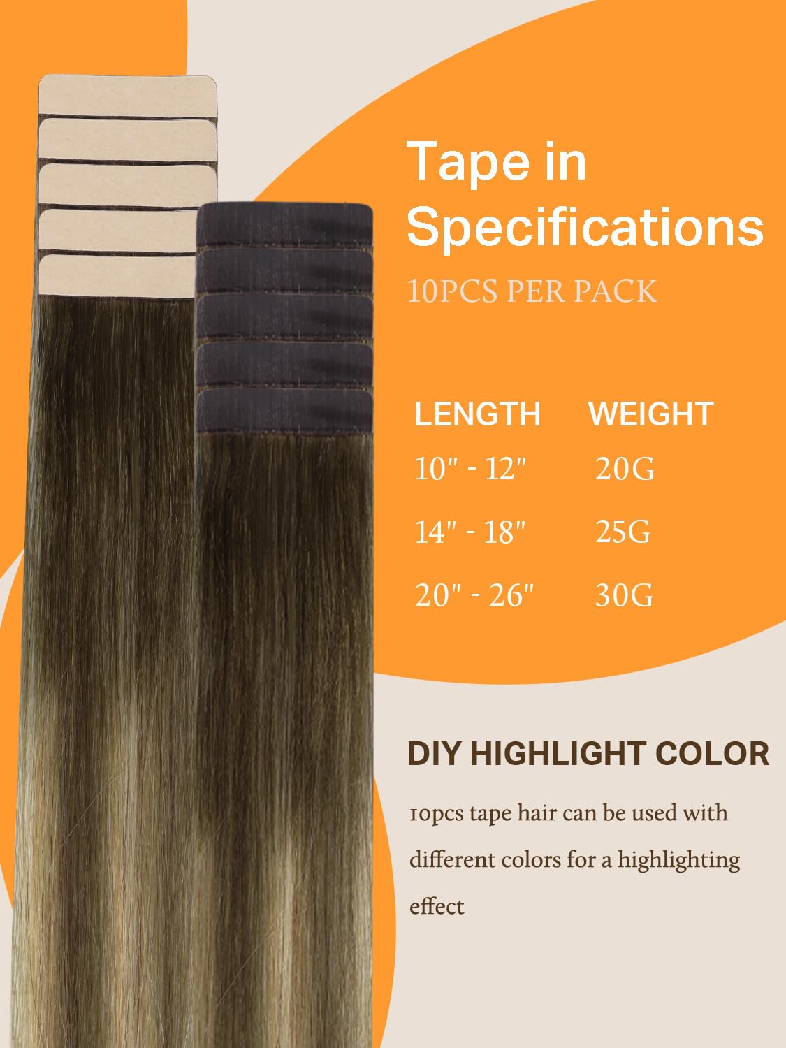 DOORES Tape in Hair Extensions in solid shade