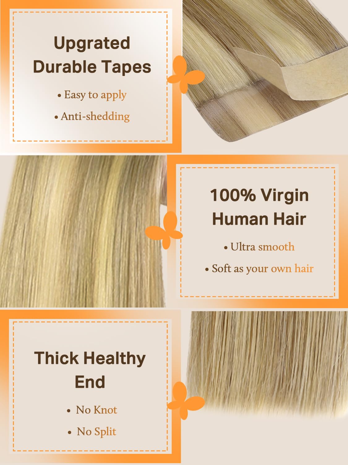 DOORES Tape in Hair Extensions in various available colours