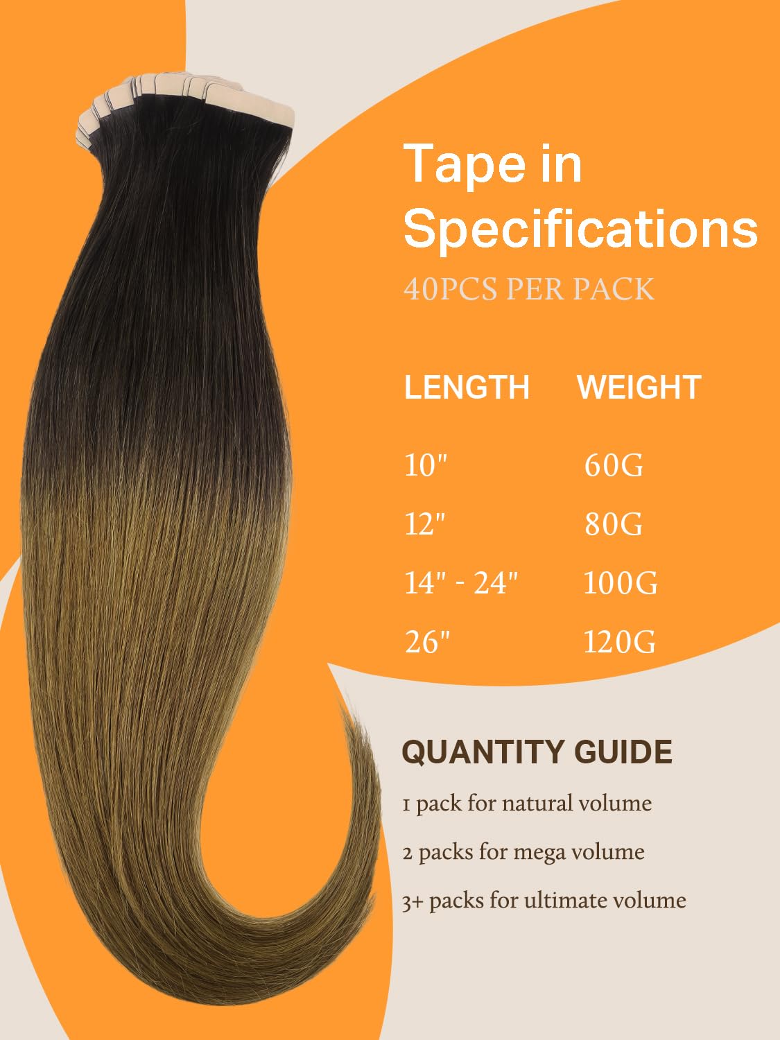 DOORES Tape in Hair Extensions in various lengths