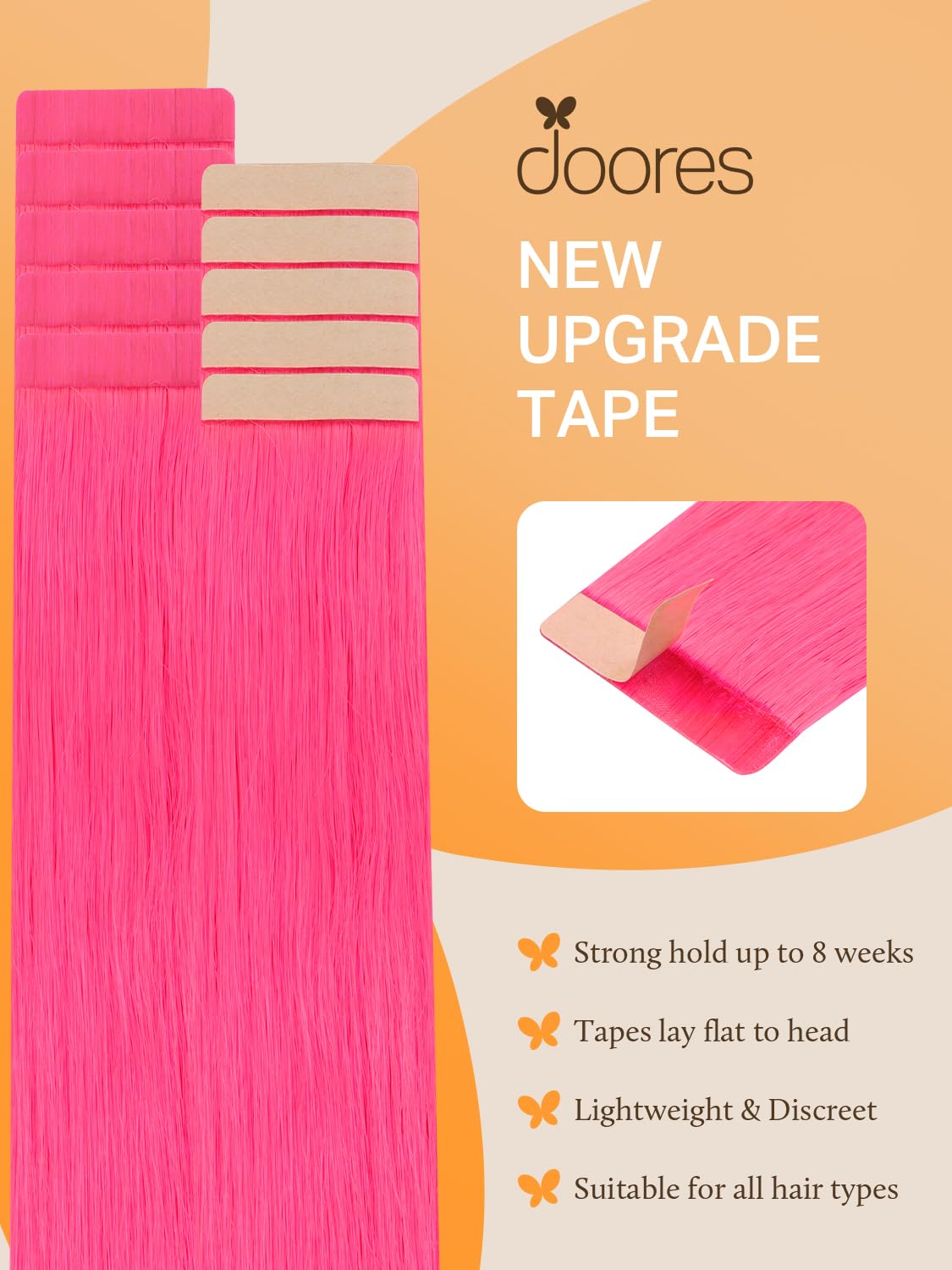 DOORES Tape In Hair Extensions in various lengths and shades