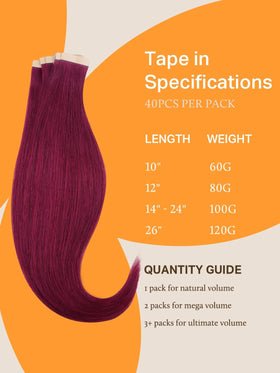 DOORES Tape in Hair Extensions in various popular colours
