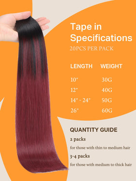 DOORES Tape in Hair Extensions in various popular colours