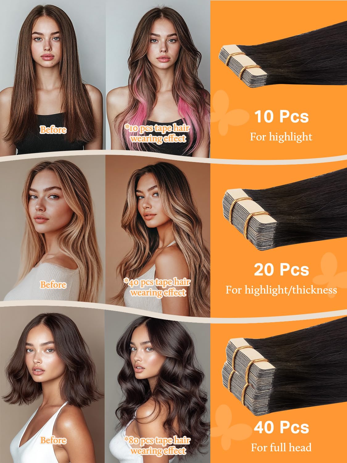 DOORES Tape In Hair Extensions installation process