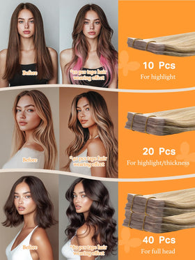 DOORES Tape in Hair Extensions length comparison