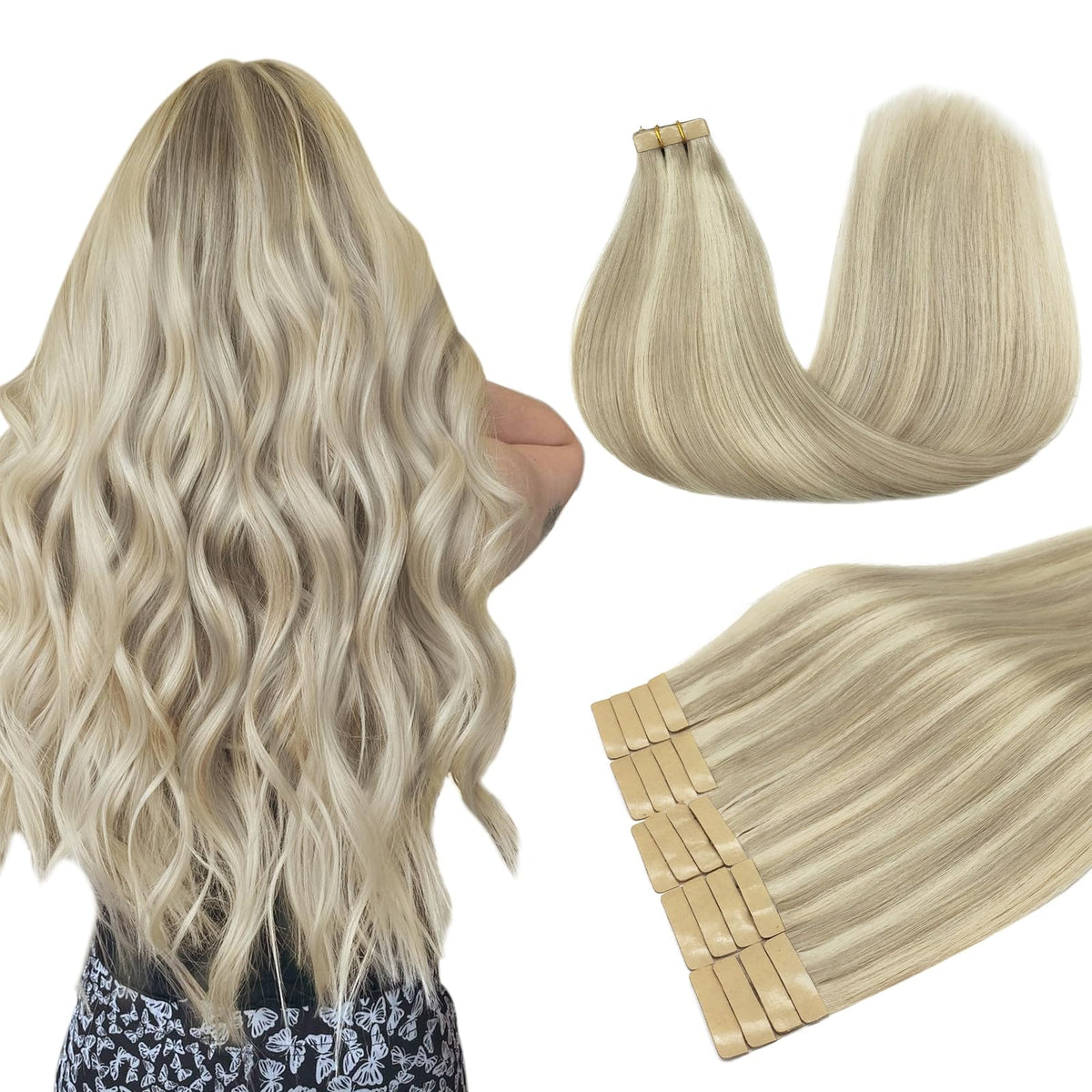 DOORES Tape in Hair Extensions pack front view