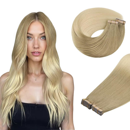 DOORES Tape in Hair Extensions pack front view with 20 pieces