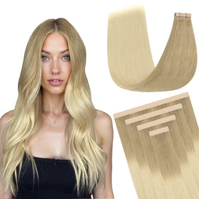 DOORES Tape in Hair Extensions pack front view with 20 pieces