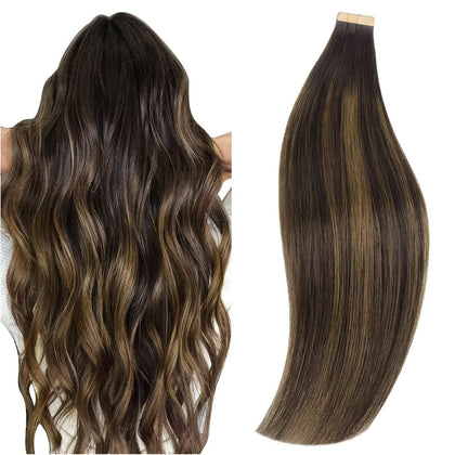 DOORES Tape in Hair Extensions pack front view with 20 pieces