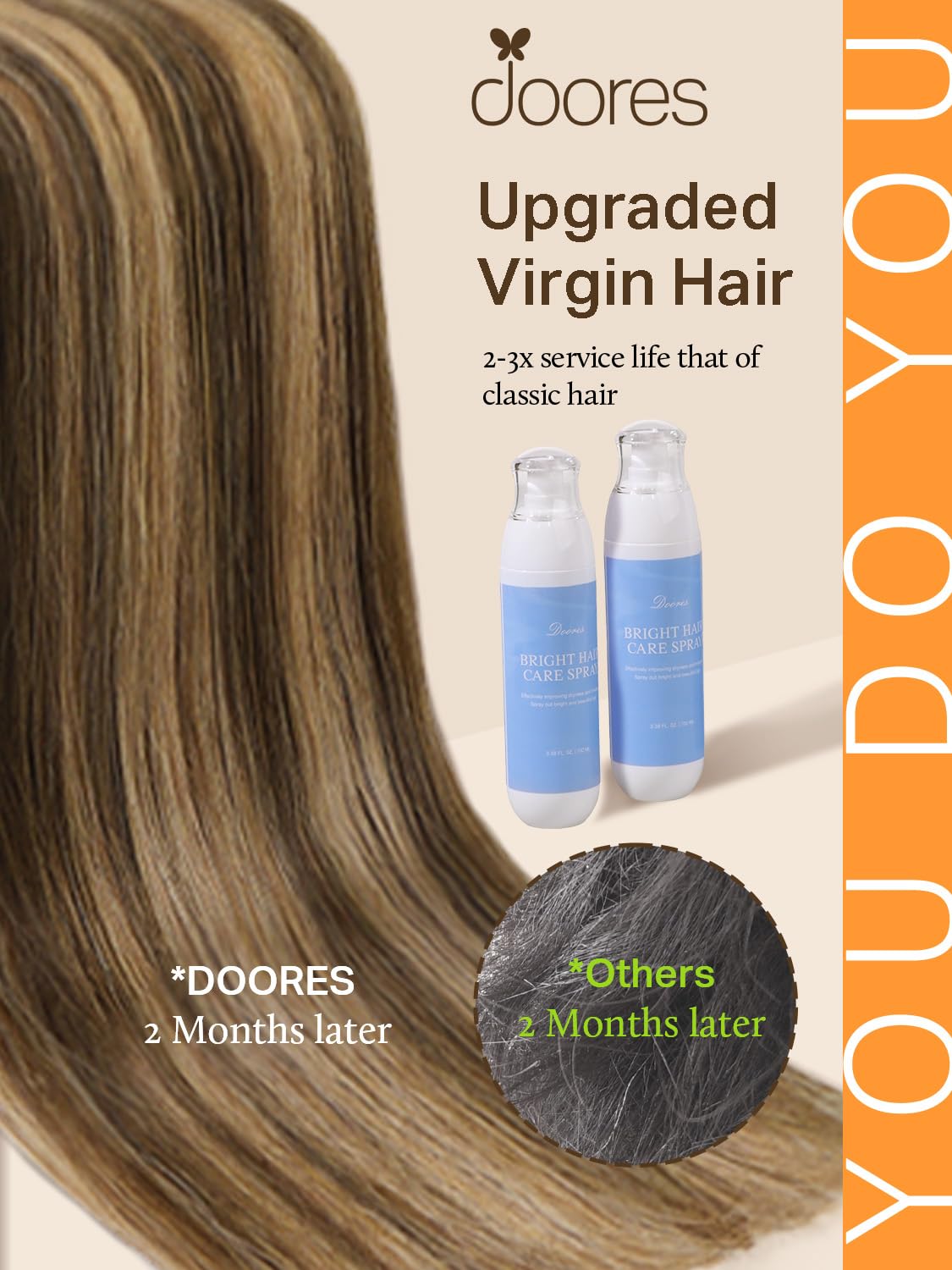 DOORES Tape In Hair Extensions packaging