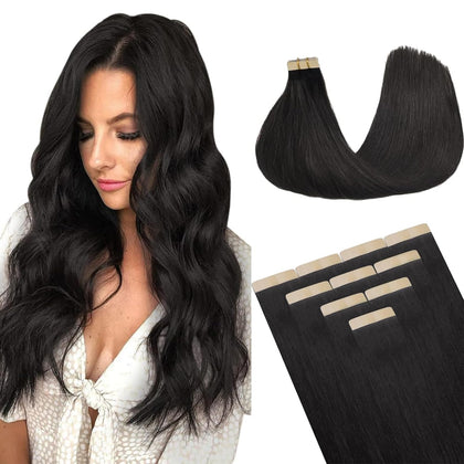DOORES Tape In Hair Extensions Remy human hair front view