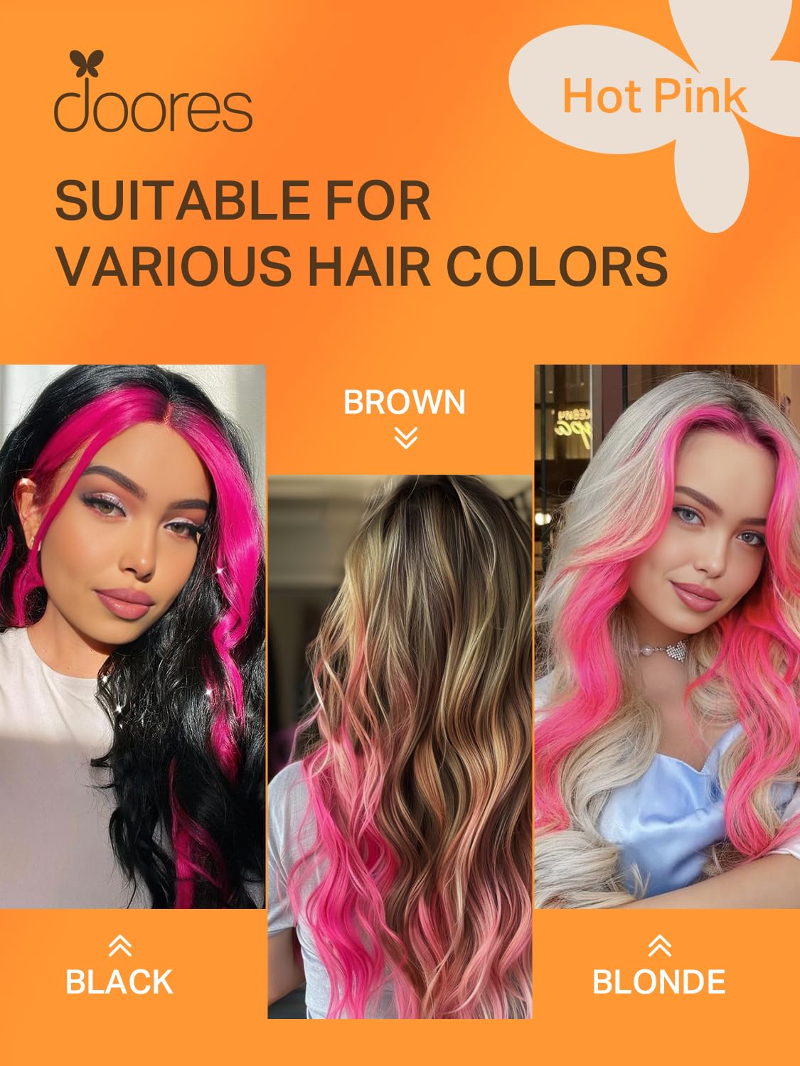 DOORES Tape In Hair Extensions showing colour match options