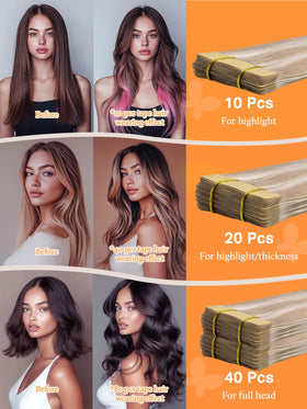 DOORES Tape In Hair Extensions showing colour match options