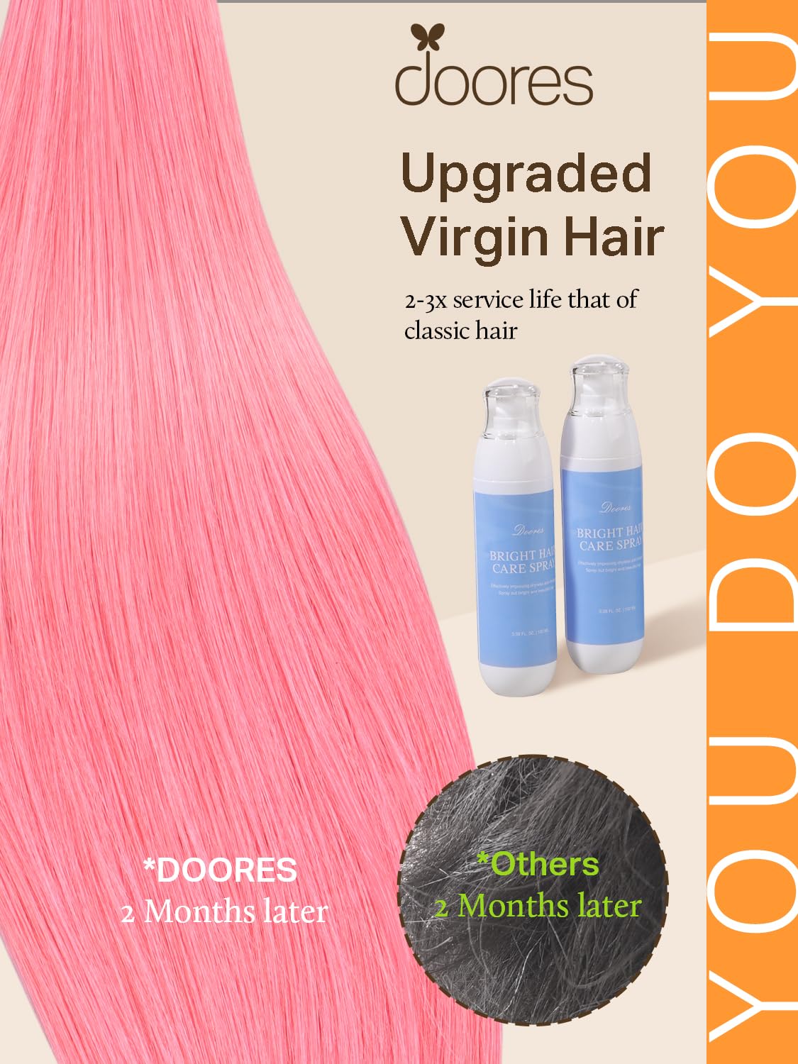 DOORES Tape In Hair Extensions showing colour options