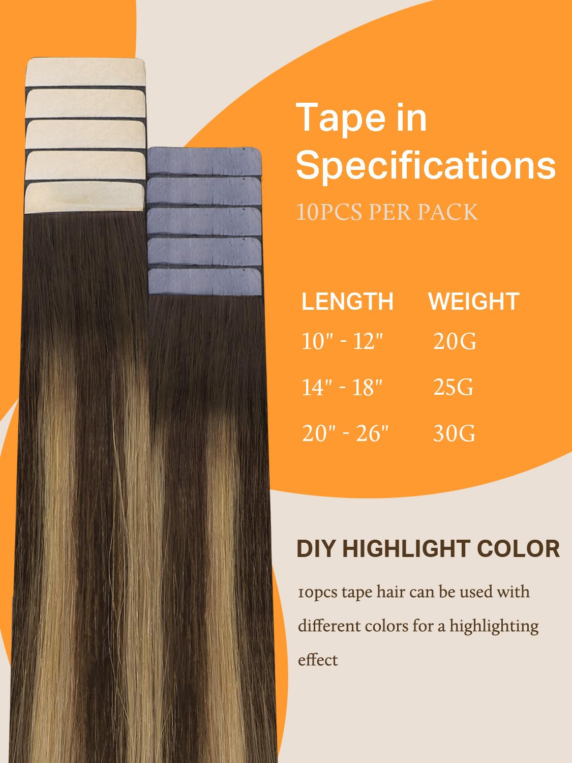 DOORES Tape In Hair Extensions showing colour options
