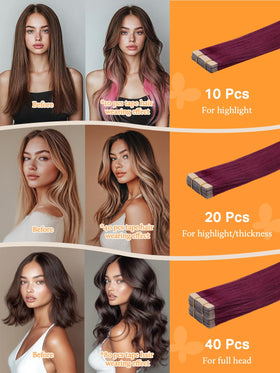 DOORES Tape in Hair Extensions showing natural silky appearance