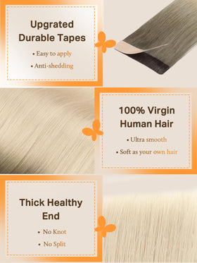 DOORES Tape in Hair Extensions showing various colour options