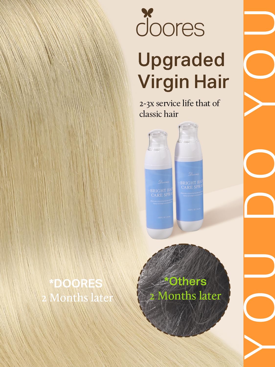 DOORES Tape in Hair Extensions showing various colours