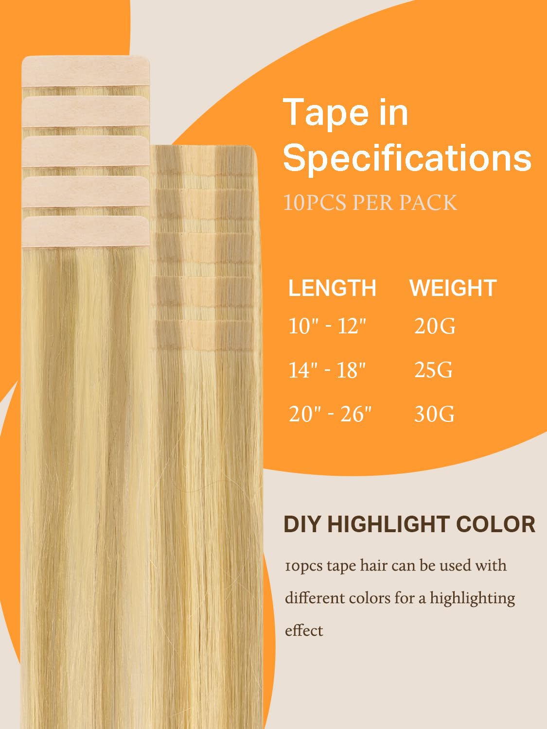 DOORES Tape in Hair Extensions showing various colours