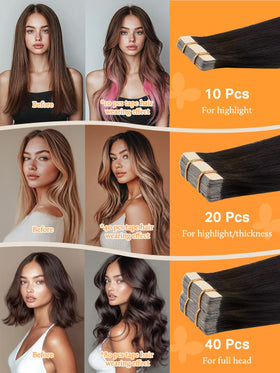 DOORES Tape in Hair Extensions side view
