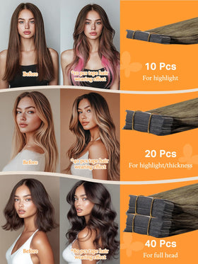 DOORES Tape in Hair Extensions styled on a model