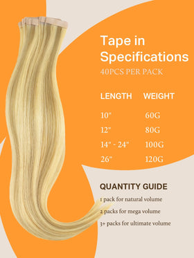 DOORES Tape in Hair Extensions various colours