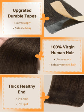 DOORES Tape in Hair Extensions various lengths display