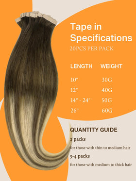 DOORES Tape in Hair Extensions with transparent tape
