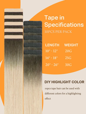 DOORES Tape in Hair Extensions with transparent tape close-up